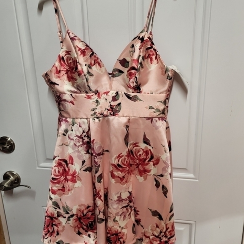 Speechless Floral Tie-back Pink Dress Formal - Picture 2 of 8